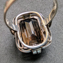 Load image into Gallery viewer, Art Deco Ring 835 Silver Smoky Quartz Old Antique c. 1920 RG 56 S
