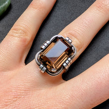 Load image into Gallery viewer, Art Deco Ring 835 Silber Rauchquarz alt antik c. 1920 RG 56 S
