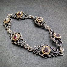 Load image into Gallery viewer, Vintage Tracht Bracelet Garnet 835 Silver BS Bartel &amp; Sohn S
