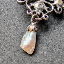 Load image into Gallery viewer, Silver pendant garnet pearl mother of pearl old antique c. 1840 S
