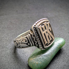 Load image into Gallery viewer, Jugendstil Monogramm Ring 900 Silber HK KH alt c. 1920 RG 63 S
