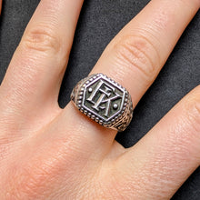 Load image into Gallery viewer, Jugendstil Monogramm Ring 800 Silber EK KE alt c. 1920 RG 63 S
