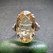 Load image into Gallery viewer, Art Deco Designer Ring 800 Silber Citrin alt antik c. 1920 RG 52 S
