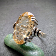 Load image into Gallery viewer, Art Deco Designer Ring 800 Silber Citrin alt antik c. 1920 RG 52 S
