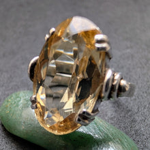 Load image into Gallery viewer, Art Deco Designer Ring 800 Silber Citrin alt antik c. 1920 RG 52 S
