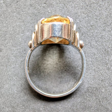 Load image into Gallery viewer, Art Deco Designer Ring 800 Silber Citrin alt antik c. 1920 RG 52 S
