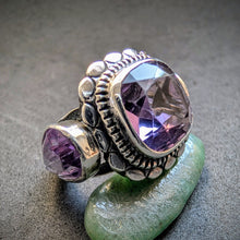 Load image into Gallery viewer, 
Jugendstil Art Deco Ring 900 Silber Amethyst Design alt antik c. 1920 RG 49 S
