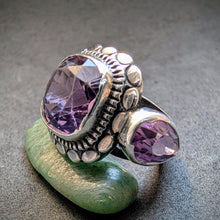 Load image into Gallery viewer, 
Jugendstil Art Deco Ring 900 Silber Amethyst Design alt antik c. 1920 RG 49 S
