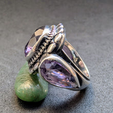 Load image into Gallery viewer, Jugendstil Art Deco Ring 900 Silber Amethyst Design alt antik c. 1920 RG 49 S
