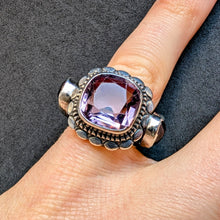 Load image into Gallery viewer, Jugendstil Art Deco Ring 900 Silber Amethyst Design alt antik c. 1920 RG 49 S
