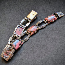 Load image into Gallery viewer, Art Deco Armband 830 Silber Rhodonit Markasit Handarbeit alt c. 1920 S
