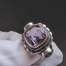 Load and play video in Gallery viewer, Jugendstil Art Deco Ring 900 Silber Amethyst Design alt antik c. 1920 RG 49 S
